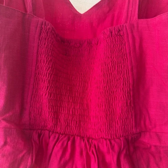 Express Hot Pink Smocked Tie-Strap Peplum Cami – Medium - Picture 5 of 8